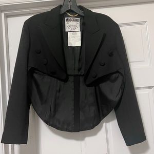 Moschino couture black tux cropped jacket